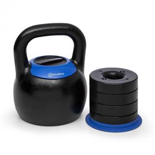 KLARFIT  Adjustabell, nastaviteľný kettlebell, 16/18/20/22/24 kg, čierny/modrý, značky KLARFIT