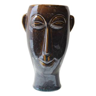 PT LIVING Tmavohnedá porcelánová váza  Mask, výška 27,2 cm, značky PT LIVING