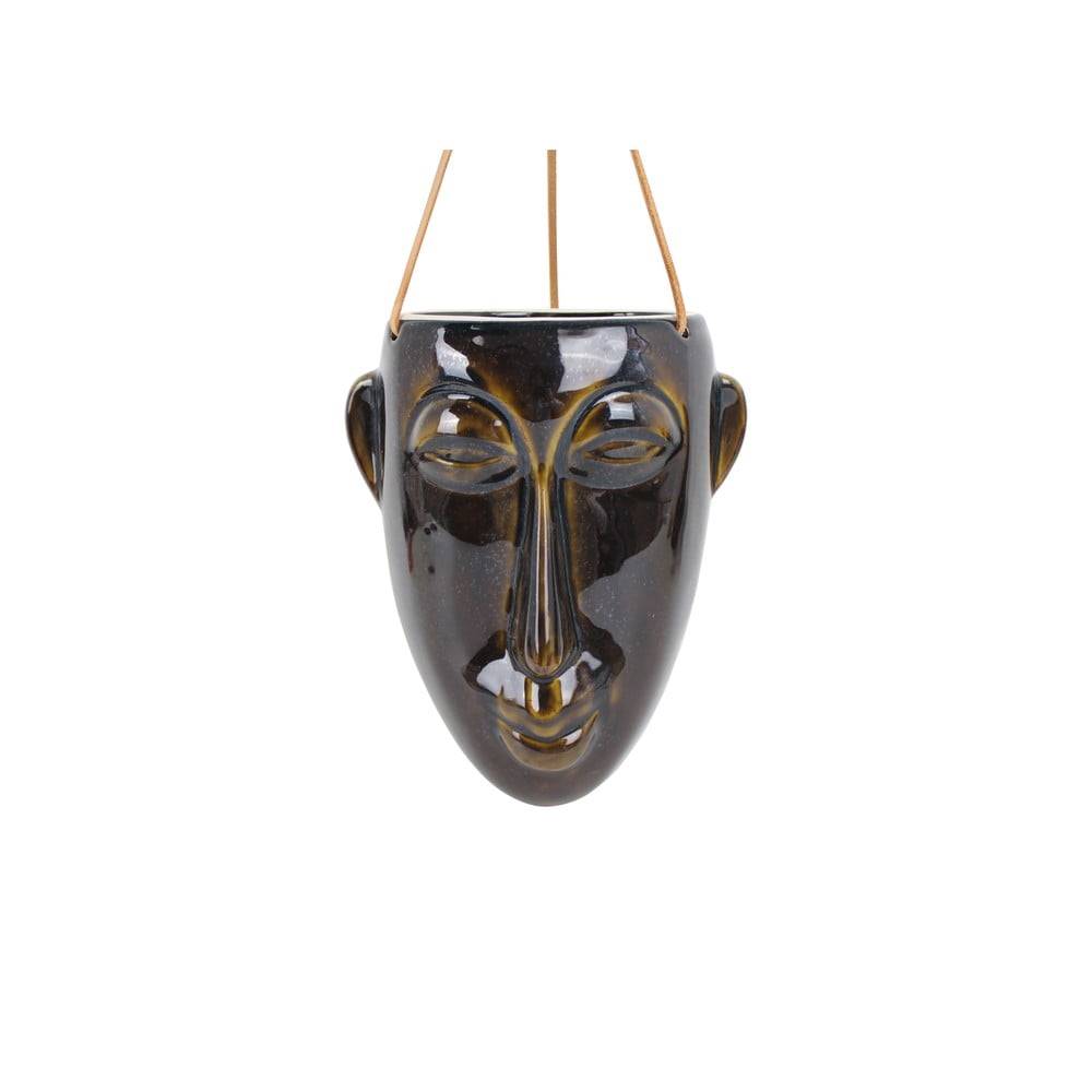 PT LIVING Tmavohnedý závesný kvetináč  Mask, výška 22,3 cm, značky PT LIVING