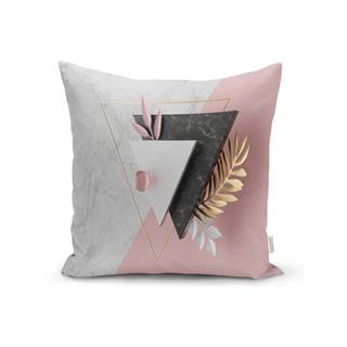 Minimalist Cushion Covers Obliečka na vankúš  BW Marble Triangles, 45 x 45 cm, značky Minimalist Cushion Covers