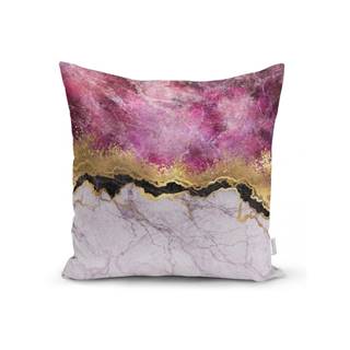 Obliečka na vankúš Minimalist Cushion Covers Marble With Pink And Gold, 45 x 45 cm