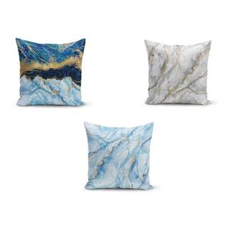 Minimalist Cushion Covers Sada 3 obliečok na vankúše  Azuro Cassie, 45 x 45 cm, značky Minimalist Cushion Covers