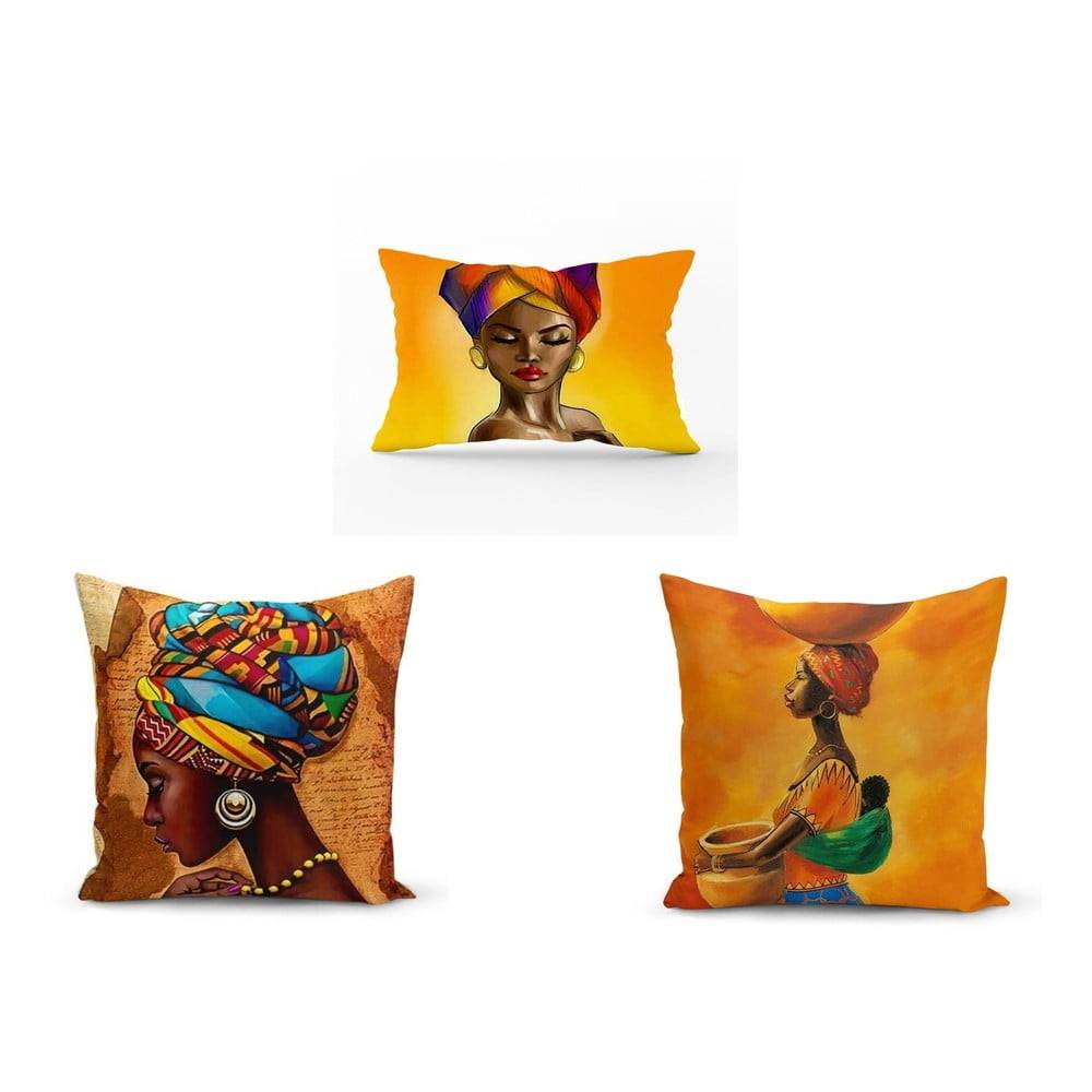 Minimalist Cushion Covers Súprava 3 obliečok na vankúše  African Culture, 45 x 45 cm, značky Minimalist Cushion Covers