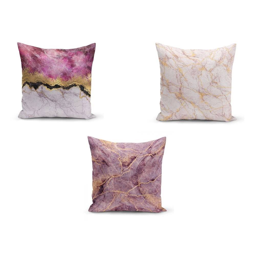 Minimalist Cushion Covers Sada 3 obliečok na vankúše  Pinkie Cassie, 45 x 45 cm, značky Minimalist Cushion Covers