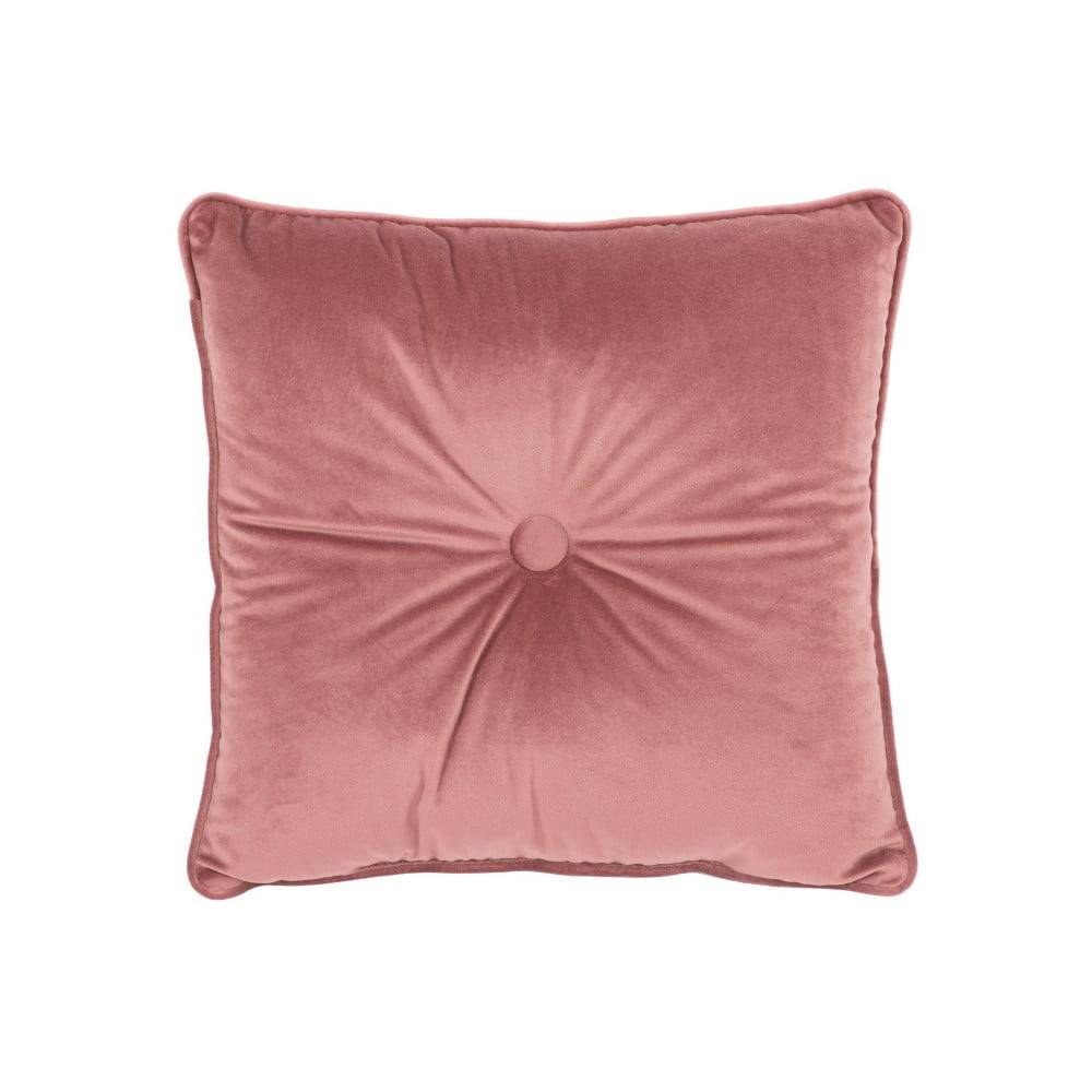 Tiseco Home Studio Ružový vankúš  Velvet Button, 45 x 45 cm, značky Tiseco Home Studio