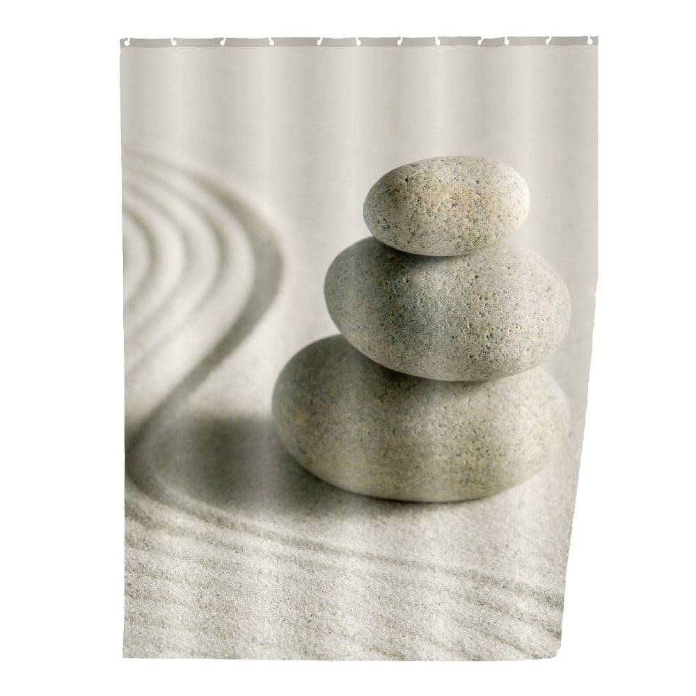 Wenko Sivý sprchový záves  Sand, 180 × 200 cm, značky Wenko