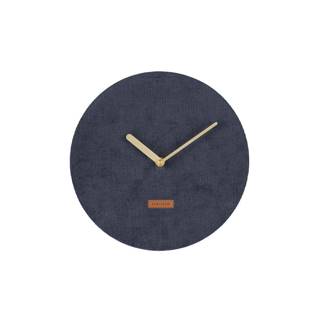 Tmavomodré nástenné hodiny s menčestrom Karlsson Corduroy, ⌀ 25 cm