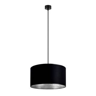Čierne závesné svietidlo s vnútrom v striebornej farbe Sotto Luce Mika, ∅ 36 cm