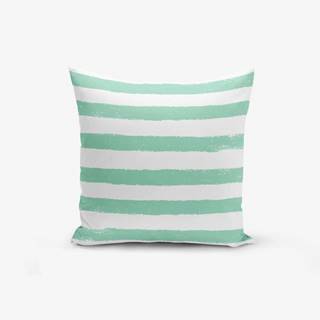 Minimalist Cushion Covers Obliečka na vankúš s prímesou bavlny  Su Green Striped Modern, 45 × 45 cm, značky Minimalist Cushion Covers