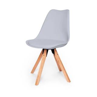 loomi.design Súprava 2 sivých stoličiek s podnožím z bukového dreva Bonami Essentials Gina, značky loomi.design