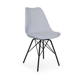 loomi.design Sivá stolička s čiernou kovovou podnožou Bonami Essentials Eco, značky loomi.design