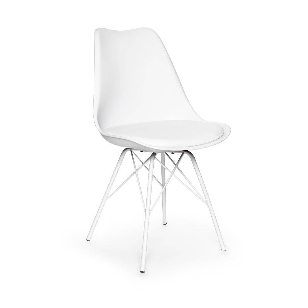 loomi.design Súprava 2 bielych stoličiek s bielym kovovým podstavcom Bonami Essentials Eco, značky loomi.design