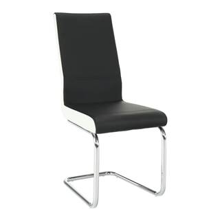 Kondela Jedálenská stolička ekokoža čierna biela/chróm NEANA, značky Kondela