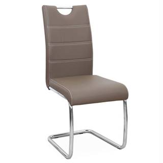 Jedálenská stolička hnedá/svetlé šitie ABIRA NEW