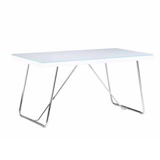 Kondela Jedálenský stôl tvrdené sklo/kov biela/chróm 125x75 cm AMI, značky Kondela