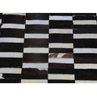 Kondela Luxusný kožený koberec hnedá/čierna/biela patchwork 171x240 KOŽA TYP 6, značky Kondela