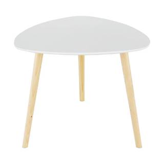 Príručný stolík biela/drevo natural TAVAS