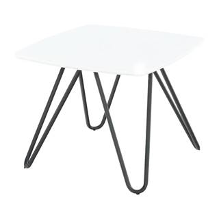 Kondela Príručný stolík biela vysoký lesk/čierna KANER 1, značky Kondela