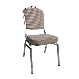 Stohovateľná stolička béžová/vzor/chróm ZINA 3 NEW