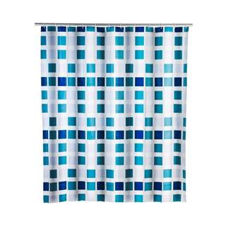 Wenko Modrý sprchový záves  Mosaic, 180 × 200 cm, značky Wenko