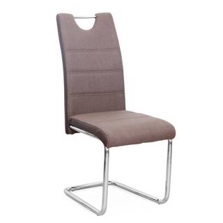 Stolička hnedá/chróm IZMA poškodený tovar-vysedené sedadlo