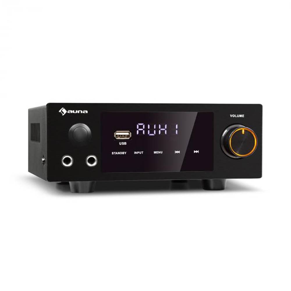 Auna  AMP-2 DG, stereo HiFi zosilňovač, 2 x 50 W, RMS, BT/USB, optický & koaxiálny digitálny vstup, značky Auna