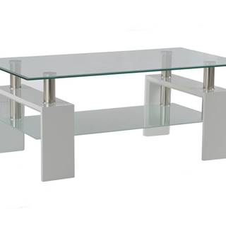 Konferenčný stolík TOLEDO biela/sklo