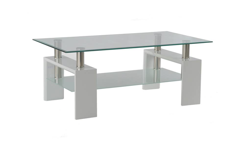 Sconto Konferenčný stolík TOLEDO biela/sklo, značky Sconto