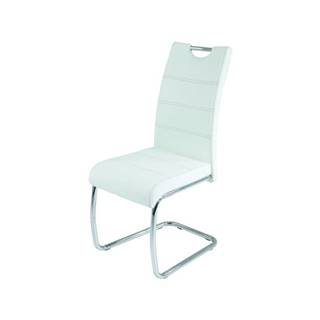 Jedálenská stolička FLORA S biela, syntetická koža