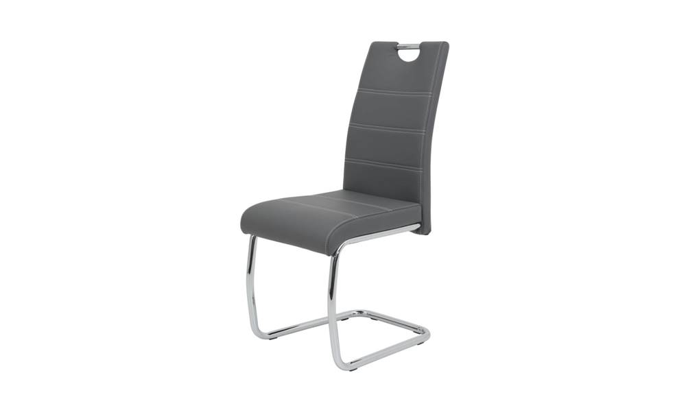 Sconto Jedálenská stolička FLORA S sivá, syntetická koža, značky Sconto